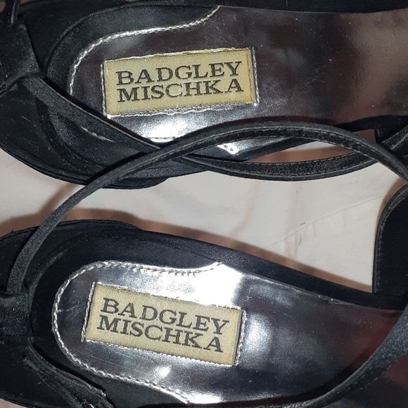 Badgley Mischka Satin Ankle Strap Slinky Heels 10M - Picture 6 of 8